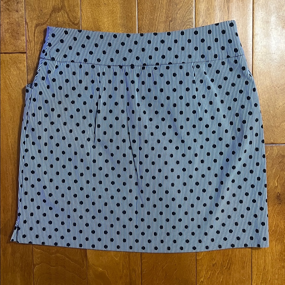 Charter Club Polka Dot Athletic Skort Size 8 Navy Athleisure Coastal Nautical - Picture 6 of 8